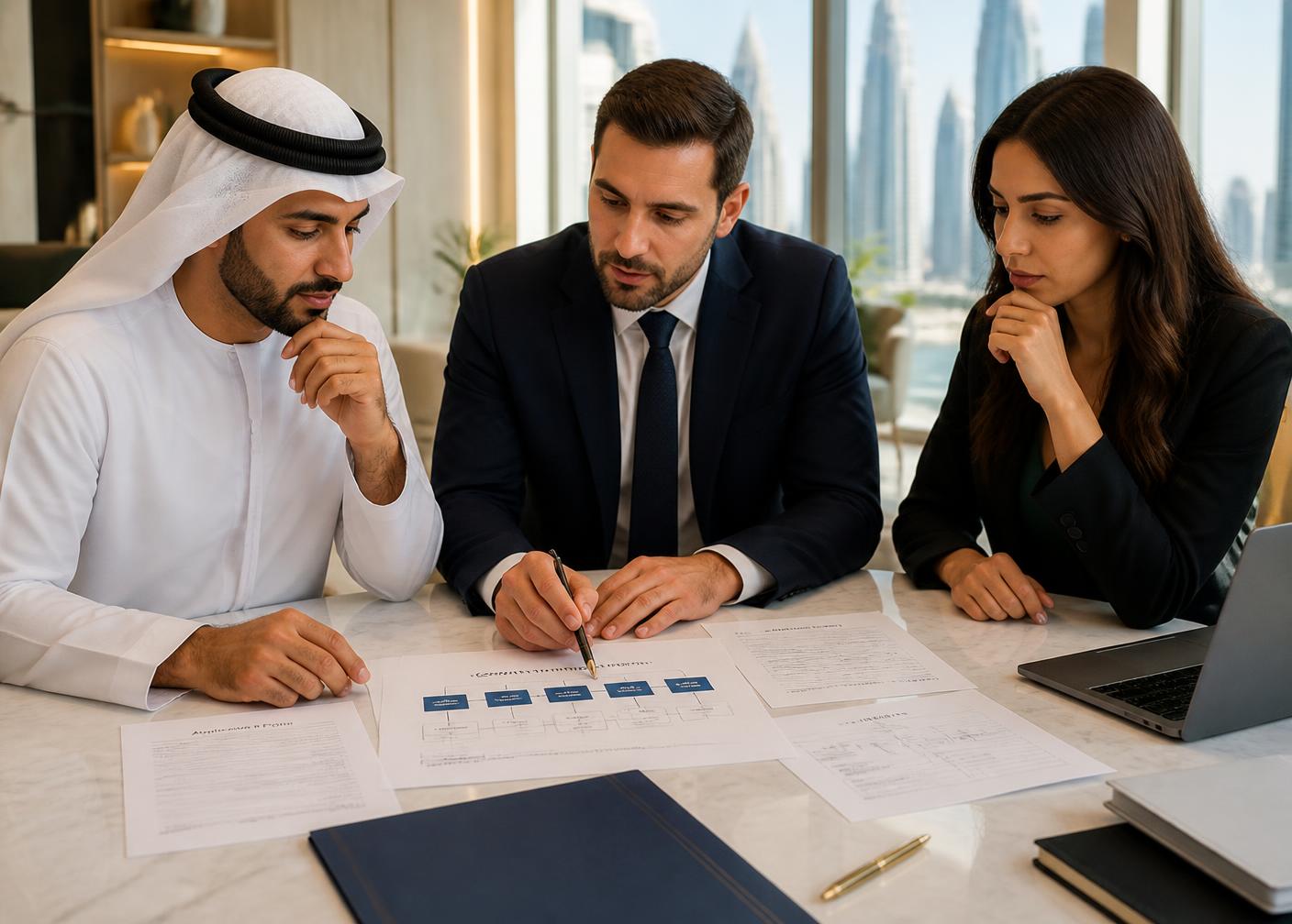 Trade licence documentation prepared at Bond's Dubai advisory office
